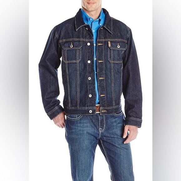 VIGOSS Men's Lightweight Denim Trucker Jacket navy size L Stitxh Fix NWT - Picture 1 of 6